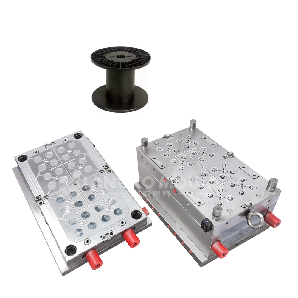 Plastic injection multi cavity pp pp+GF material customized bobbin mold steps